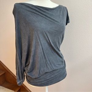 Free People Charcoal Weathered Washed Top